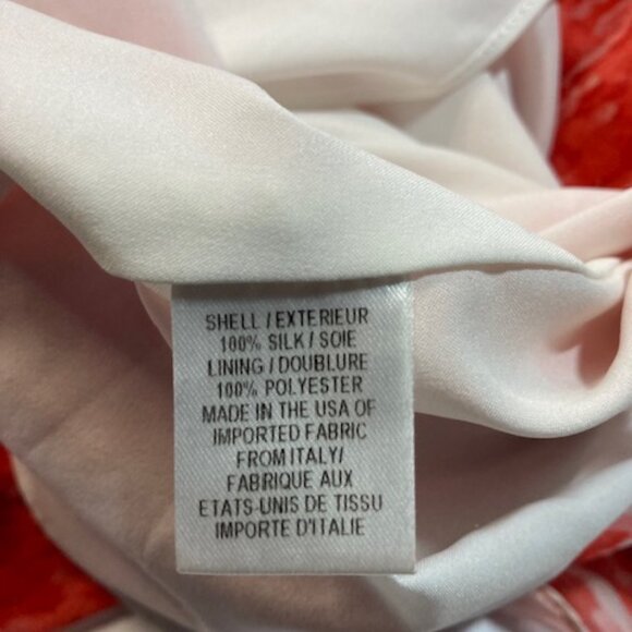 Milly Red/Orange Flowy Silk Top - Picture 6 of 7